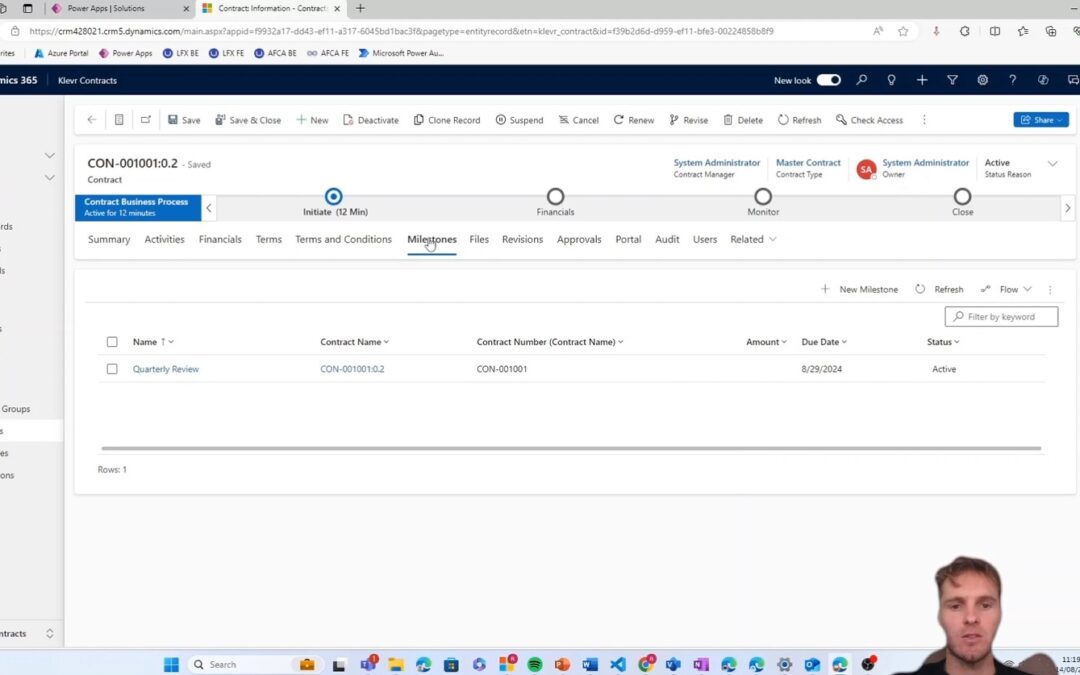 How to set up & manage contract milestones in Dynamics 365 using Klevr Contracts 