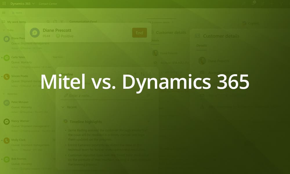 Mitel vs. Dynamics 365 Comparison: choosing the right Contact Centre solution
